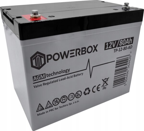 Akumulator Powerbox 12V 80Ah AGM