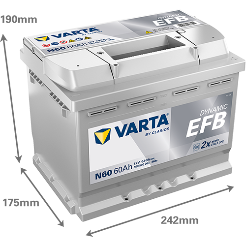 Akumulator Varta Dynamic EFB N60 12V 60Ah 640A - obrazek 2